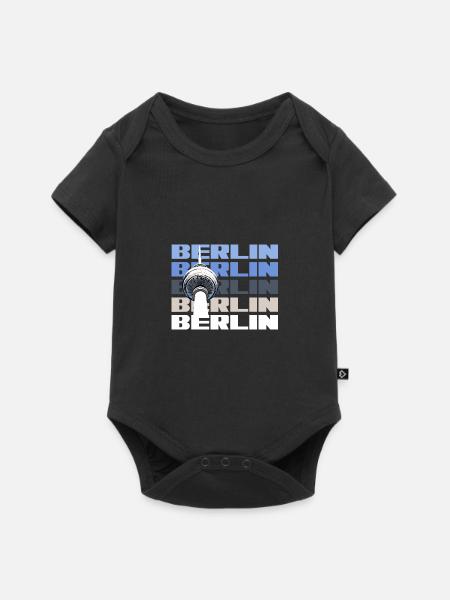 Berlin Hauptstadt Bundesland Fernsehturm - Baby Premium Kurzarmbody - Schwarz