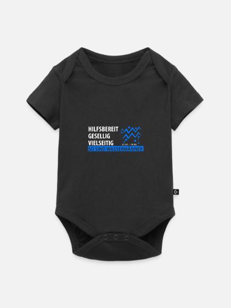 Sternzeichen Wassermann - Eigenschaften - Baby Premium Kurzarmbody - Schwarz