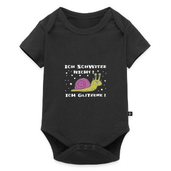 Lustiger Fitness-Spruch Schnecke - Baby Premium Kurzarmbody - Schwarz - Vorne