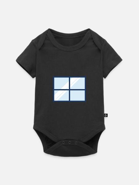Fenster Haus Wohnung - Baby Premium Kurzarmbody - Schwarz