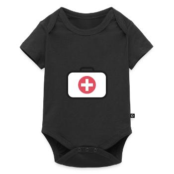 Erste Hilfe Medizin Koffer - Baby Premium Kurzarmbody - Schwarz - Vorne