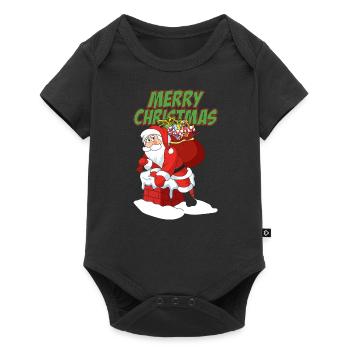 Noël drôle père Noël Noël - Body à manches courtes Premium Bébé - noir - Devant
