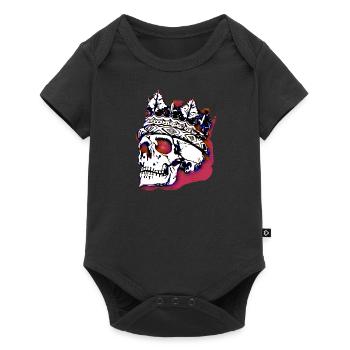 Crâne avec couronne - Body à manches courtes Premium Bébé - noir - Devant