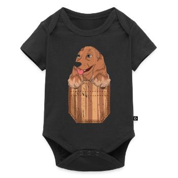 Sac de poitrine pour chien Cadeau Cocker Épagneul - Body à manches courtes Premium Bébé - noir - Devant