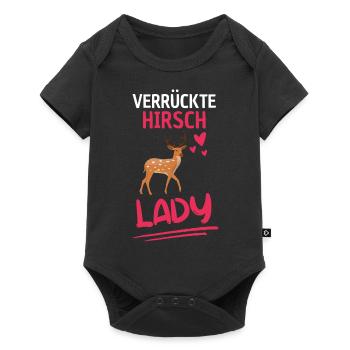 Rotwild Lady Wald Tier Frauen Geschenk Hirsch - Baby Premium Kurzarmbody - Schwarz - Vorne