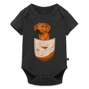 Sac coffre cadeau pour chien Rhodesian Ridgeback - Body à manches courtes Premium Bébé - noir - Devant
