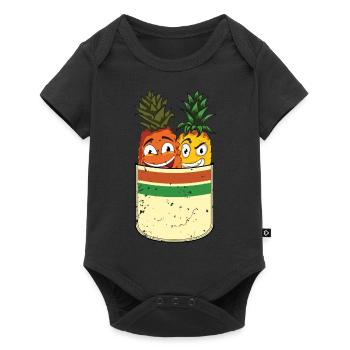 Fruit Funny Fruit Gift Chest Pocket Pineapple - Baby Premium short-sleeve bodysuit - black - Front