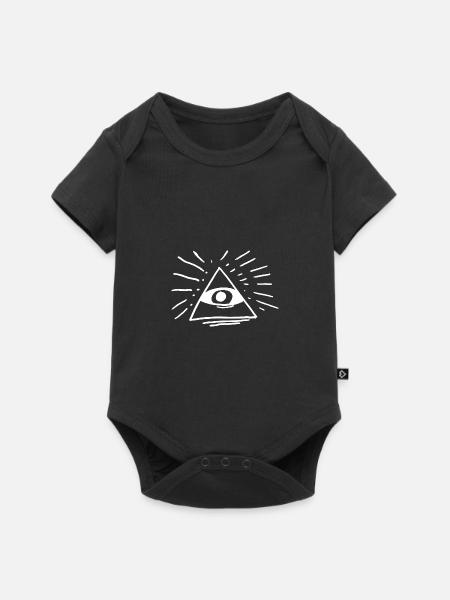 Illuminati Auge - Baby Premium Kurzarmbody - Schwarz