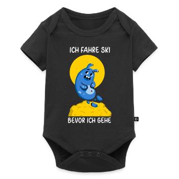 Ich fahre Ski bevor ich gehe - Baby Premium Kurzarmbody - Schwarz - Vorne
