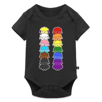 Pride Progress Flag Sheep Equality - Baby Premium short-sleeve bodysuit - black - Front