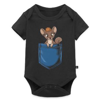 Wiesel - Baby Premium Kurzarmbody - Schwarz - Vorne
