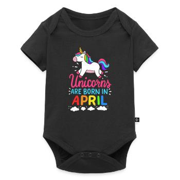 Unicorns Are Born In April Birth Month Birthday - Baby Premium short-sleeve bodysuit - black - Front