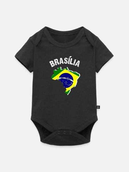 Brasilien - Baby Premium Kurzarmbody - Schwarz