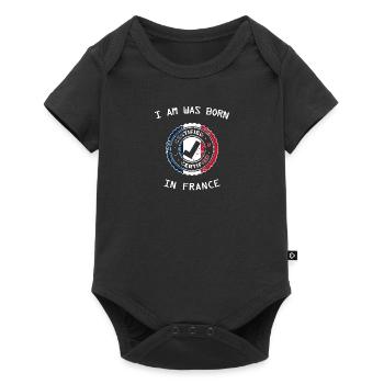 I am was born in France - Body à manches courtes Premium Bébé - noir - Devant