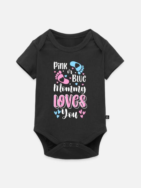 Babybauch Mutter Mama - Baby Premium Kurzarmbody - Schwarz