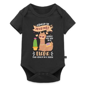 Lama Lamas Animal Soft - Body à manches courtes Premium Bébé - noir - Devant