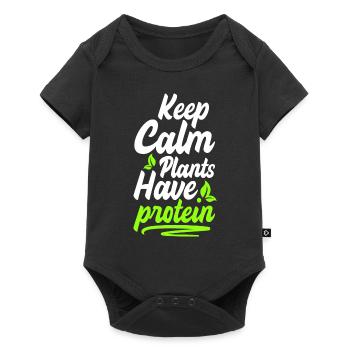 Veganismus Tierschutz Gesund Bio - Baby Premium Kurzarmbody - Schwarz - Vorne
