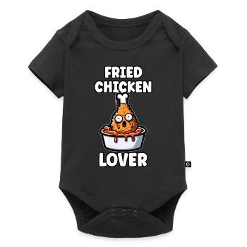Poulet frit Ailes de poulet Poulet Cadeau - Body à manches courtes Premium Bébé - noir - Devant