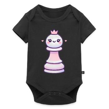 Adorable design de reine d’échecs kawaii - Body à manches courtes Premium Bébé - noir - Devant