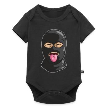 Friendly Thief Mask Tongue Bank Robber Gangster - Baby Premium short-sleeve bodysuit - black - Front