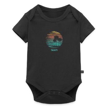 Tahiti Polynésie Cool Souvenir Vacances Artistique - Body à manches courtes Premium Bébé - noir - Devant
