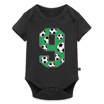 9 Birthday Football Green - Baby Premium short-sleeve bodysuit - black - Front