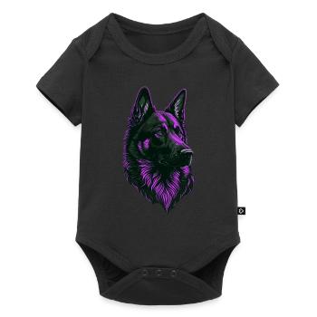 Tête de Berger Allemand Rose - Body à manches courtes Premium Bébé - noir - Devant