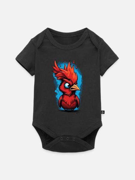 Kardinal Vogel Rotkardinal - Baby Premium Kurzarmbody - Schwarz
