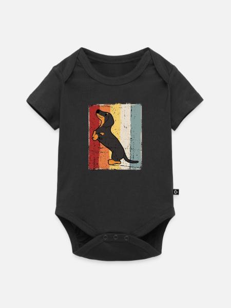 Dachshund retro dachshund dachshund shorthaired dachshund - Baby Premium short-sleeve bodysuit - black