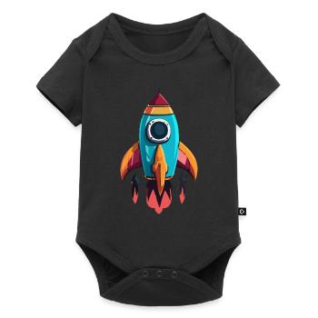 Fusée - Body à manches courtes Premium Bébé - noir - Devant