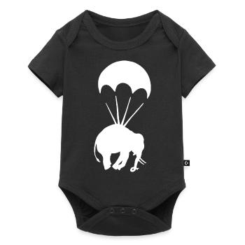 Éléphant avec parachute Graffiti Art urbain - Body à manches courtes Premium Bébé - noir - Devant