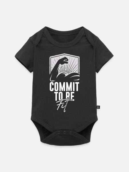commit to be fit - Baby Premium Kurzarmbody - Schwarz