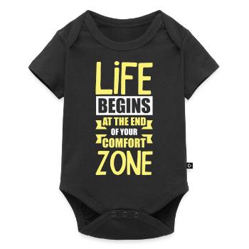 Life Begins at the end of your Comfort Zone - Baby Premium short-sleeve bodysuit - black - Front