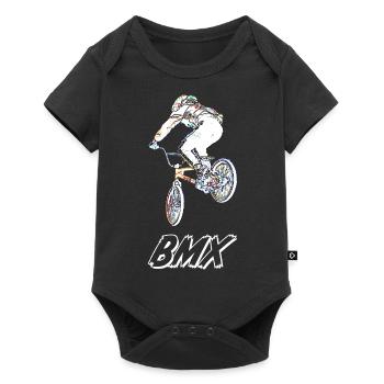 bmx race racing mountain bike motocross - Baby Premium short-sleeve bodysuit - black - Front
