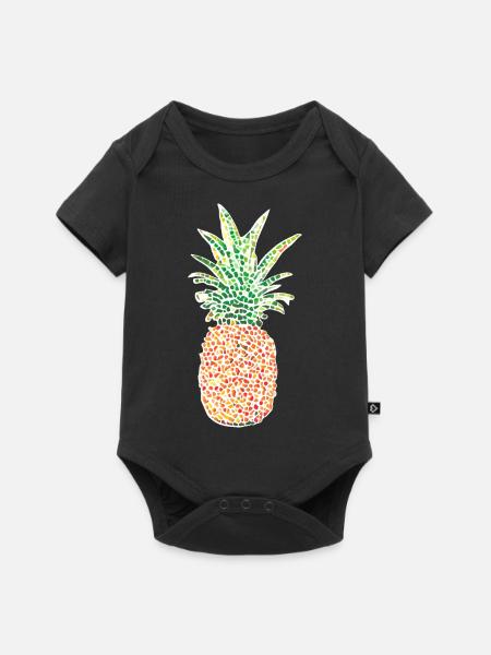 Ananas Mosaik - Baby Premium Kurzarmbody - Schwarz