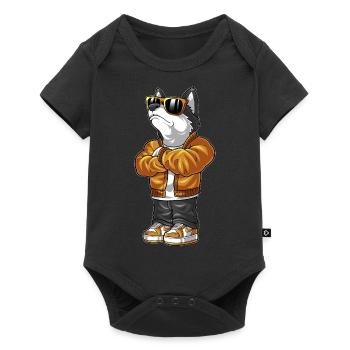 Lustiges Funny Dog Hunde Shirt - Baby Premium Kurzarmbody - Schwarz - Vorne