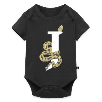 Letter j snake - Baby Premium short-sleeve bodysuit - black - Front