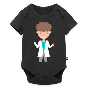 Person Illustratiert (Malte) - Baby Premium Kurzarmbody - Schwarz - Vorne