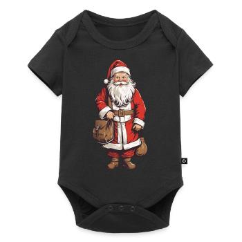 Père Noël rétro Art Noël Design - Body à manches courtes Premium Bébé - noir - Devant