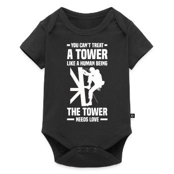 Turmbesteiger - Baby Premium Kurzarmbody - Schwarz - Vorne