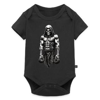 Powerful Bodybuilder Skeleton Training Design - Baby Premium short-sleeve bodysuit - black - Front