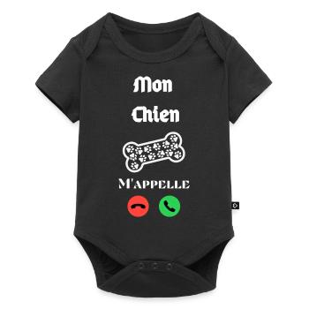 Je n'ai pas le temp : mon Chien m'appelle - Body à manches courtes Premium Bébé - noir - Devant