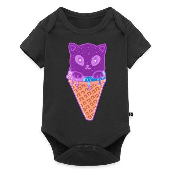 Crème glacée pour chat Crème glacée - Body à manches courtes Premium Bébé - noir - Devant