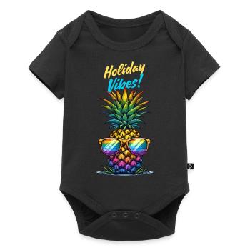 Pineapple Holiday Vibes Holiday Sunglasses Summer - Baby Premium short-sleeve bodysuit - black - Front