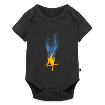 Freestyle ski flame - Baby Premium short-sleeve bodysuit - black - Front