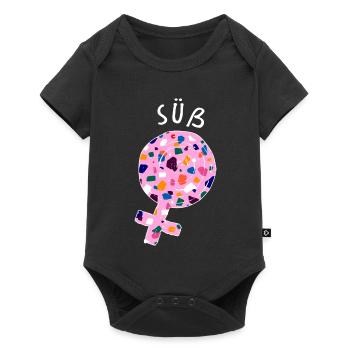 Süß Spruch Süßigkeiten Naschkatzen Nachspeise - Baby Premium Kurzarmbody - Schwarz - Vorne