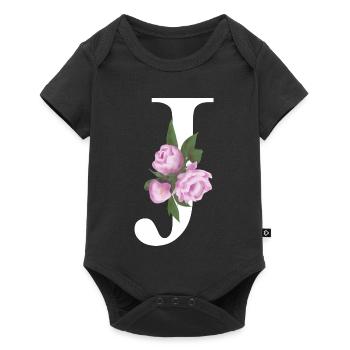 J - Baby Premium Kurzarmbody - Schwarz - Vorne