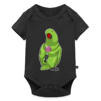 Parrot lollipop - Baby Premium short-sleeve bodysuit - black - Front