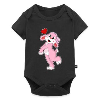 Mariage Rabbit Bride Veil - Body à manches courtes Premium Bébé - noir - Devant