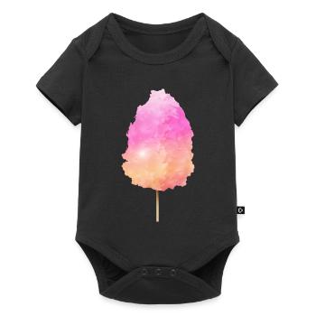 Barbe à papa moelleuse avec un dégradé coloré - Body à manches courtes Premium Bébé - noir - Devant